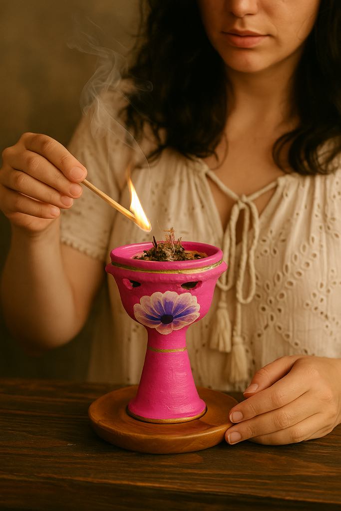 Hand- Painted Clay Incense Burners
